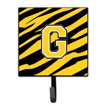Letter G Initial Tiger Stripe - Black Gold  Leash or Key Holder