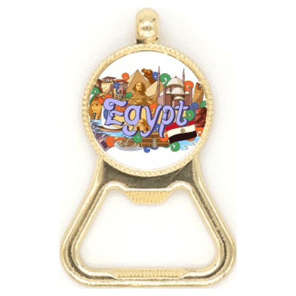 Pharaoh Pyrad Egypt Graffiti Beer Bottle Cap Opener Stainless Steel Key Chain