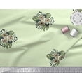 thumbnail image 3 of Soimoi Crepe Silk Fabric Leaves & Floral Block Print Sewing Fabric Yard 42 Inch Wide, 3 of 3