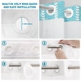 thumbnail image 5 of No Hook Shower Curtain, Turquoise Shower Curtains for Bathroom with See Through Top Window, Modern Boho Vertical Striped Pattern Simple Waterproof & Washable Bath Curtain Long 72"x78", 5 of 9