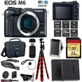 thumbnail image 5 of Canon EOS M6 Mirrorless Digital Camera (Black, Body Only) + 32GB Class 10 Memory Card + LED + Canon Camera Case + Flexible Tripod + Extra Battery - Intl Model Canon CNM6BBODYKU2, 5 of 5