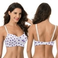 thumbnail image 6 of Curve Muse Women's Plus Size Maternity Nursing Cotton Wirefree Bra- 2 Pack-WHITE W PRINT,PINK-44DD, 6 of 7