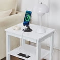 thumbnail image 6 of VECELO Nightstand with Charging Station, Set of 2 End Table with USB Ports and Outlets, 3-Tier Storage Side Table for Living Room, Bedroom, White, 6 of 11