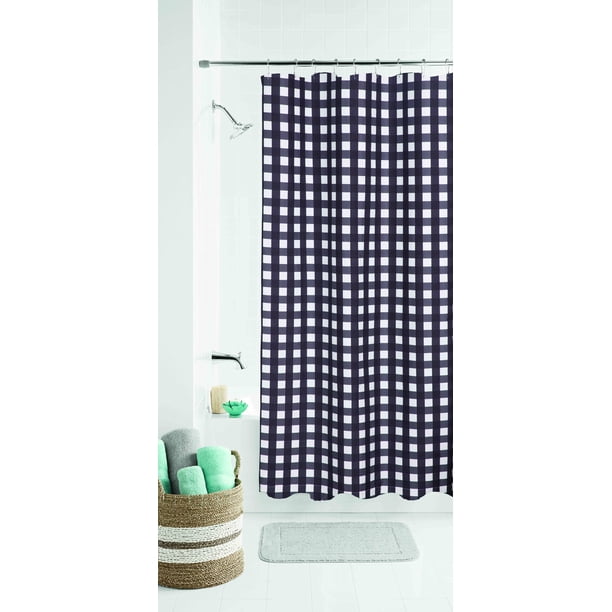Mainstays Classic Gingham Fabric Shower Curtain