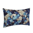thumbnail image 2 of Balery Abstract Blue Squares Pillow Covers,Bed Pilowcases,Reversible Plush Throw Pillow Covers End Pillow Encasement,Pillow Case - 20"X30", 2 of 9