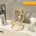 thumbnail image 2 of Bandeja de jabón de estilo lujoso, baño, fregadero doméstico, rejilla de drenaje, rejilla de jabón de plástico perforado, suministros de baño rosa, 2 of 8