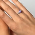 thumbnail image 5 of Gem Stone King 925 Silver and 10K Yellow Gold Blue Tanzanite and Lab Grown Diamond Engagement Ring | 0.93 Cttw | Marquise 8X4MM and 4X2MM | Wedding Anniversary Promise Ring for Women | Size 6, 5 of 7