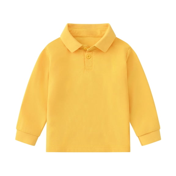 HAJWOH Girls Boys Polo Shirts Short Sleeve Tennis T-Shirts Casual Button Uniform Top 2026 New Collared Top Lightweight Clothing Yellow 11-12 Years