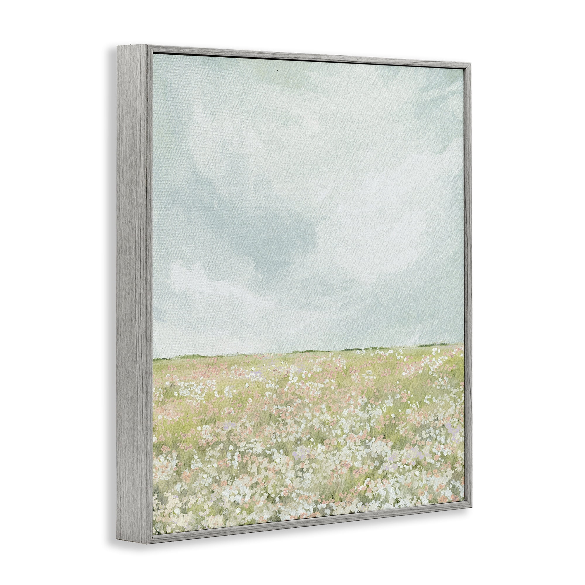 Stupell Industries Budding Field In Spring Gray Framed Giclee Art, design by Leah Straatsma
