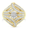 thumbnail image 3 of Yellow Plated Sterling Silver 1 1/3ct. TDW Diamond Cocktail Ring (I-J, I2-I3), 3 of 8