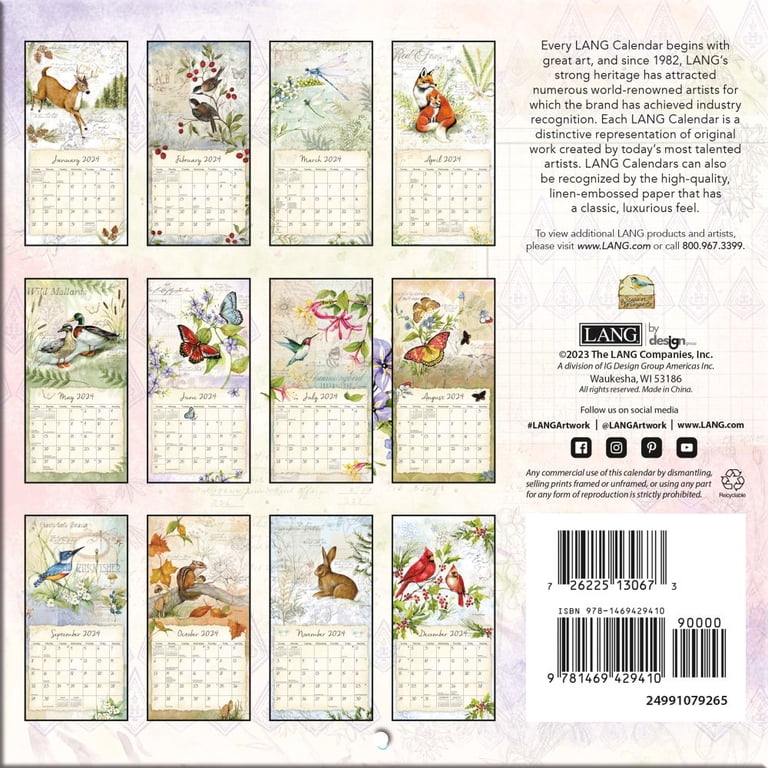 Lang Companies, Field Guide 2024 Mini Wall Calendar - Walmart.com