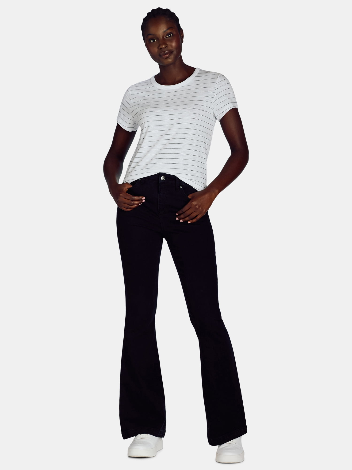 Time and Tru Women’s Slub Jersey Crewneck Tee with Short Sleeves, Sizes XS-XXXL