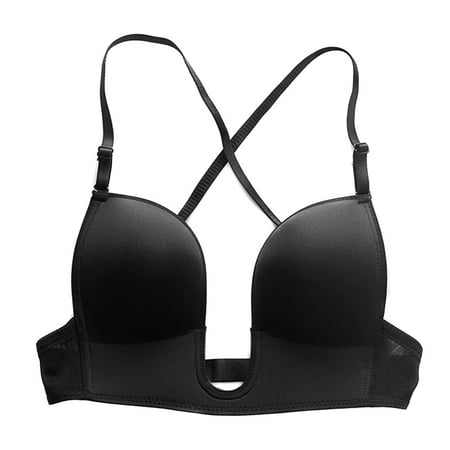 Liftup Low Back Plunge Bra Cleavage-Boosting Light Padding Bra