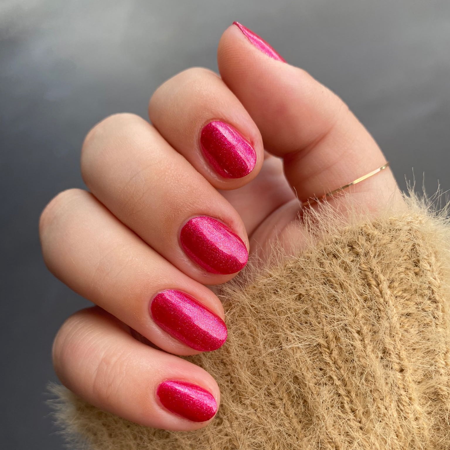 Olive & June Long Lasting Nail Polish, Ruby Shimmer, Metallic Red, 0.46 fl oz
