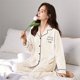 thumbnail image 1 of Pijamas de algodón de otoño para mujer, ropa de dormir a cuadros dulce, pijamas femeninos, trajes de salón informales de manga larga, ropa de dormir con solapa, 1 of 5