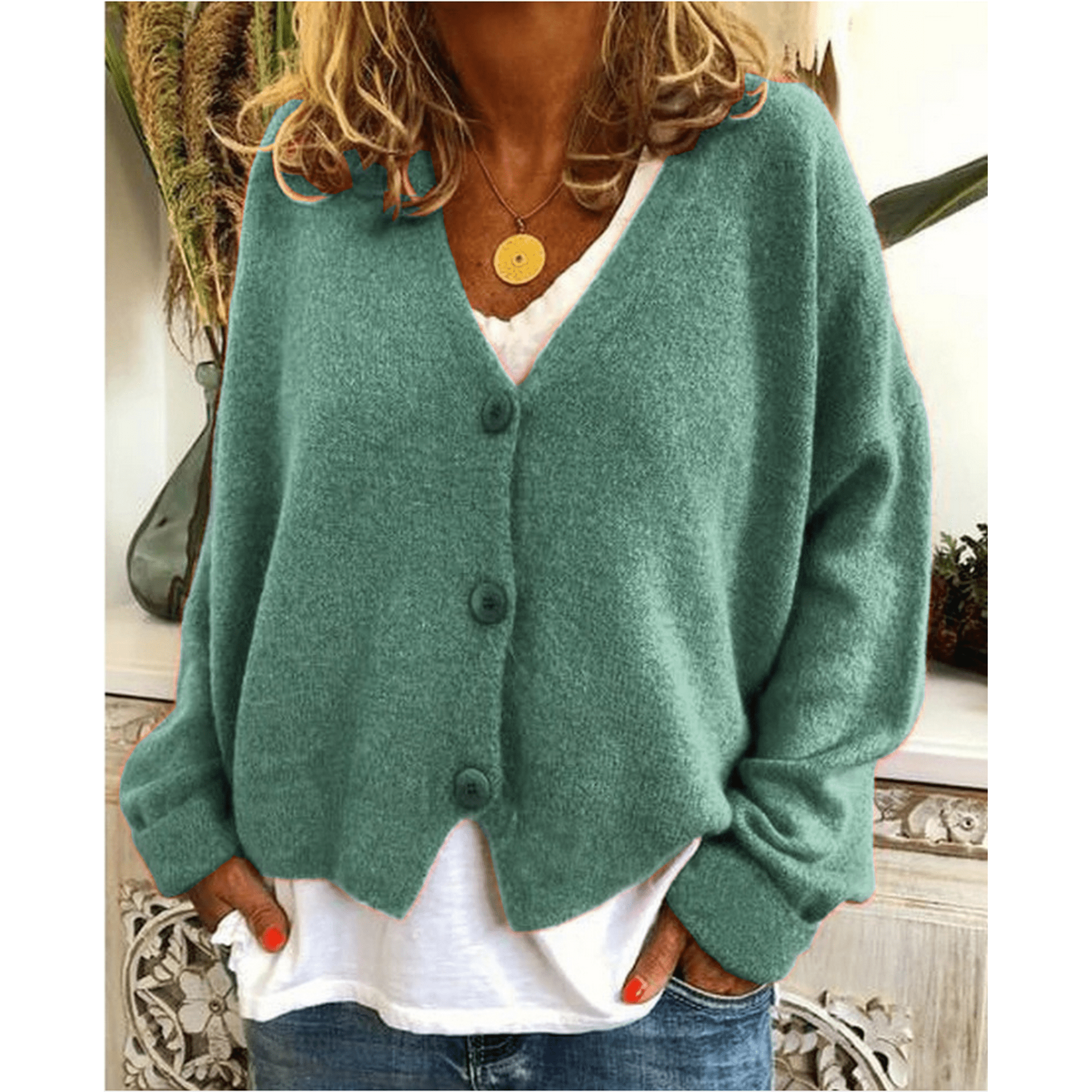 Autumn and winter new ladies casual loose sweater cardigan (small) |  Walmart Canada