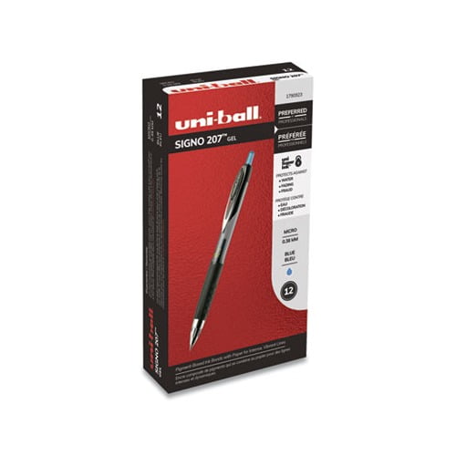 207 Signo Gel Ultra Micro Retractable Gel Pen 0.38mm, Blue Ink, Smoke Barrel