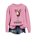 thumbnail image 1 of GPOECD Chandail en Molleton Léger à Manches Longues Col Rond Imprimé de Noël pour Femmes Chandail Décontracté Graphique de Vacances Tissu Doux Confortable Rose,L, 1 of 4