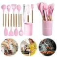 thumbnail image 6 of Yucurem 12Pcs Kitchen Utensil Set Silicone Heat-resistant Cookware for Kitchen Kitchen Essentials (Pink), 6 of 10