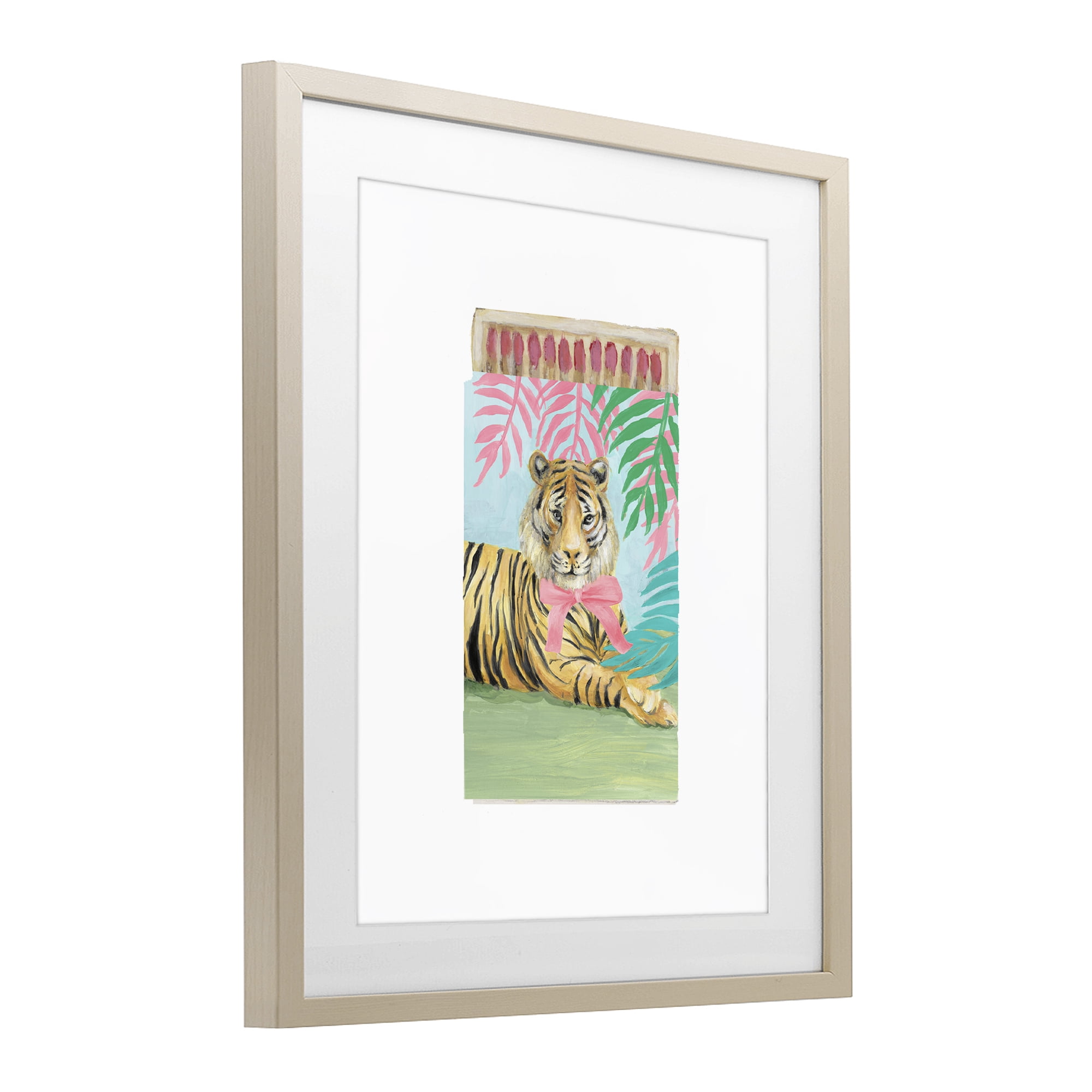 Stupell Industries Tropical Tiger Matchbook Birch Framed Print Under Glass, design by Lanie Loreth