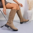 thumbnail image 6 of Yeahitch Women Boots Mid Calf Zippers Boots for Women Round Toe Chunky Heel Warm Comfortable Tall Boots, 6 of 6