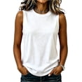 thumbnail image 2 of Women's Tank Tops Summer Basic Crewneck Sleeveless Casual Loose Fit Shirts Tees | Soft Lightweight, Crewneck, Loose Fit Tees, Flowy, 2 of 6