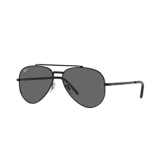 RAY-BAN RB3625 NEW AVIATOR Pilot Shape Sunglasses Polished Black Frame | Dark Grey Lens 58mm