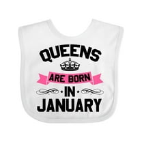 Inktastic Queens Are Born in January Boys or Girls Baby Bib