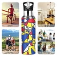 thumbnail image 7 of Yayeee 20oz Insulated Water Bottle Double Wall Stainless Steel with Flip Straw Lid, Art Triangles, 7 of 7