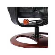 BenchMaster Black Swivel Ottoman Leather Recliner Chair Modern Armchair Ergonomic Manual Reclining Adjustable Bedroom Living Room