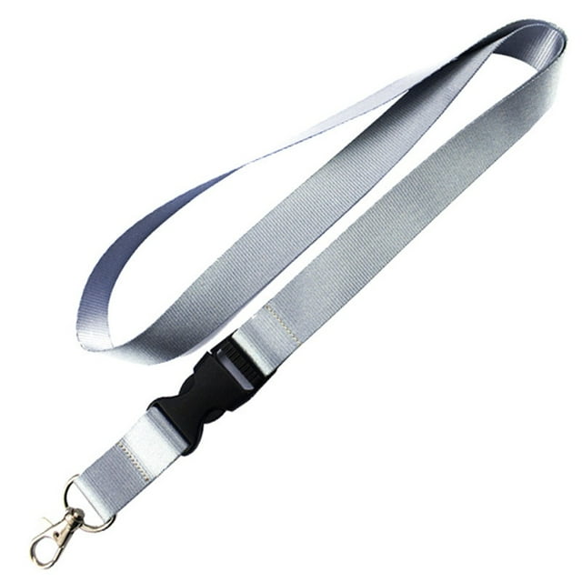 Badge Holder Hanging Neck Strap Lanyard Multi Functional Lanyard For Mobile Phone Keys Metal Ring ID Name Card Safety 2cm Wide grey