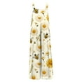 thumbnail image 6 of Xyxonk Yellow Jumpsuit for Women Floral Printed Sleeveless Cotton Jumpsuits Loose Casual Romper with Pockets Baggy Jumper Yellow S, 6 of 6