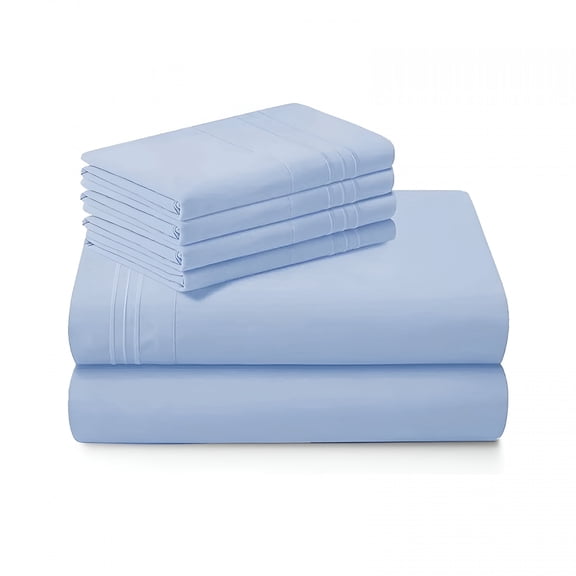 AUQ New 4-Piece Egyptian Cotton Bed Sheet Set, Queen Sheets–Cotton Sheets Queen Deep Pocket,Blue