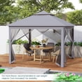 thumbnail image 5 of Costway 11 ft × 11 ft Pop up Gazebo with Mesh Netting Sidewalls, Vented Top, Drainage Holes Gray, 5 of 11