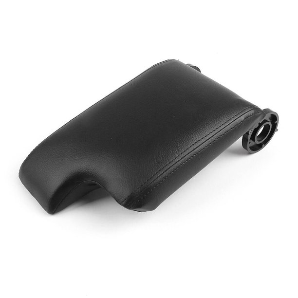 Cubierta de la tapa de la consola central del reposabrazos de cuero negro para E46 Serie 3 1998-2006 Negro