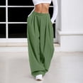 thumbnail image 2 of Bibifish Womens Pants Slate Pleated Waist Lightweight Baggy Tapered Leg Pants Outdoor Trips Daily Wear Trousers With Side Pockets, 2 of 6