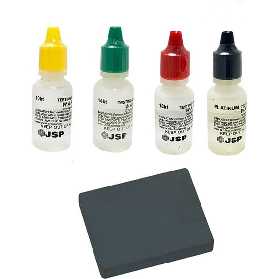 4 PC JSP Gold Testing Solutions 10K 14K 18K Platinum Small Test Scratch Stone