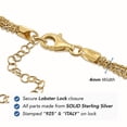 thumbnail image 3 of Tilo Jewelry Yellow Gold Plated Solid 925 Sterling Silver Diamond-Cut Multi Strand Cable Chain Necklace with Secure Lobster Lock | Adjustable 16-18 Inch | Everyday Necklace for Women, Men, Unisex, 3 of 13