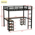 thumbnail image 6 of Bellemave Full XL Loft Bed with L-shaped Desk and Storage Shelves, Full XL Size Metal Loft Bed Frame for Students, Teens Loft Bed with Guardrails and Ladder, No Box Spring Needed, Black, 6 of 10