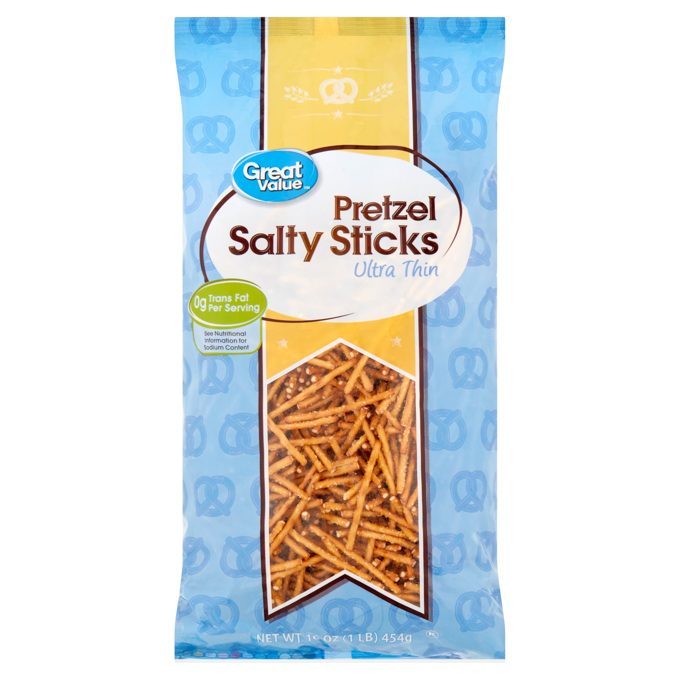 Great Value Pretzel Sticks, Ultra Thin Salty, 16 oz