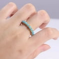 thumbnail image 5 of 3.0mm Round Cab Lab-Created Turquoise Half Eternity Wedding Band Ring in 925 Sterling Silver – Elegant Jewelry for Women, 5 of 5