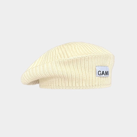 Classic French Beret Hat for Women Men Soft Wool Blend Unisex Slouchy Casual Daily Wear Party Outfit Elegant Solid Color Fashionable HeadwearWhiteOne Size