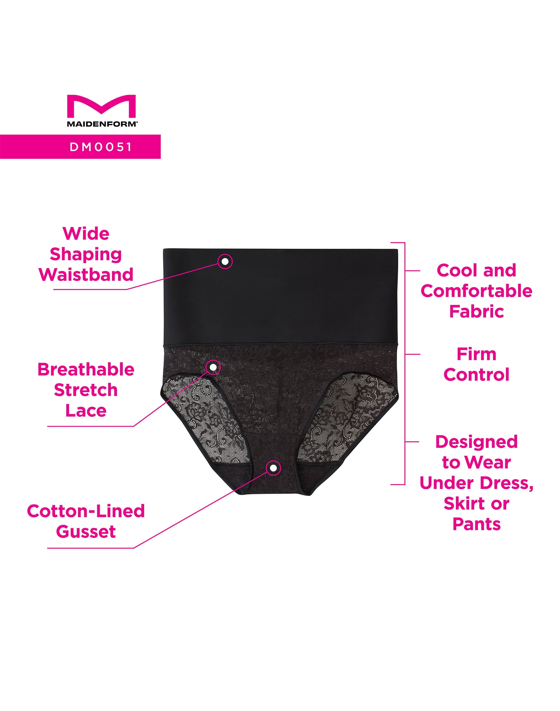 Maidenform Shaping Brief Panty Cool Comfort Panites Lace Tummy