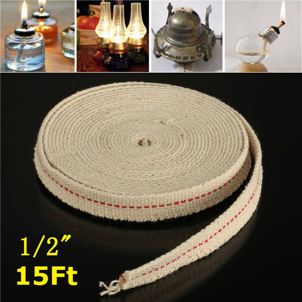 15ft 3/4' Flat Cotton Oil Lamp Wick Roll For Oil Lamps Lanterns FDGY 
