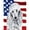 White, variant on White Standard Poodle with American Flag USA Flag Garden Size
