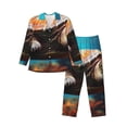 thumbnail image 1 of Fotbe Realistic Turtle Pijama de Hombre con Estampado de Manga Larga, Conjunto de 2 Piezas, Ropa de Dormir Suave y Cómoda con Bolsillos-Small, 1 of 7