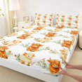 thumbnail image 4 of jejeloiu Cute Highland Cow Pattern Queen Sheet Sets Kids,Rustic Farm Animals Bed Set For Men,4pcs, 4 of 6