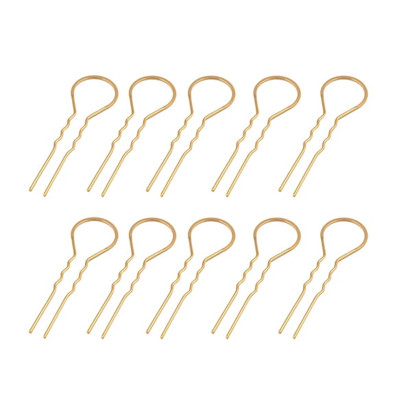 BESTYASH 10Pcs Elegant Golden U Shaped Hair Stick Metal Hairpins Decorative Vintage Style Accessory