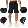 thumbnail image 4 of Taigaofy Lightweight Men's Athletic Shorts Quick Dry Moisture-Wicking for Gym Running Training Black L, 4 of 8