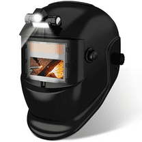True Color Auto-Darkening Welding Helmet with LED Light – Solar Powered Hood for TIG, MIG, ARC Welding
